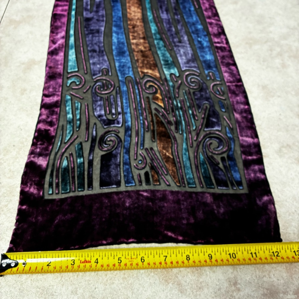 Holt Renfrew Burnt Velvet & Sheer Multicolored Long Rectangle Scarf - Picture 10 of 11
